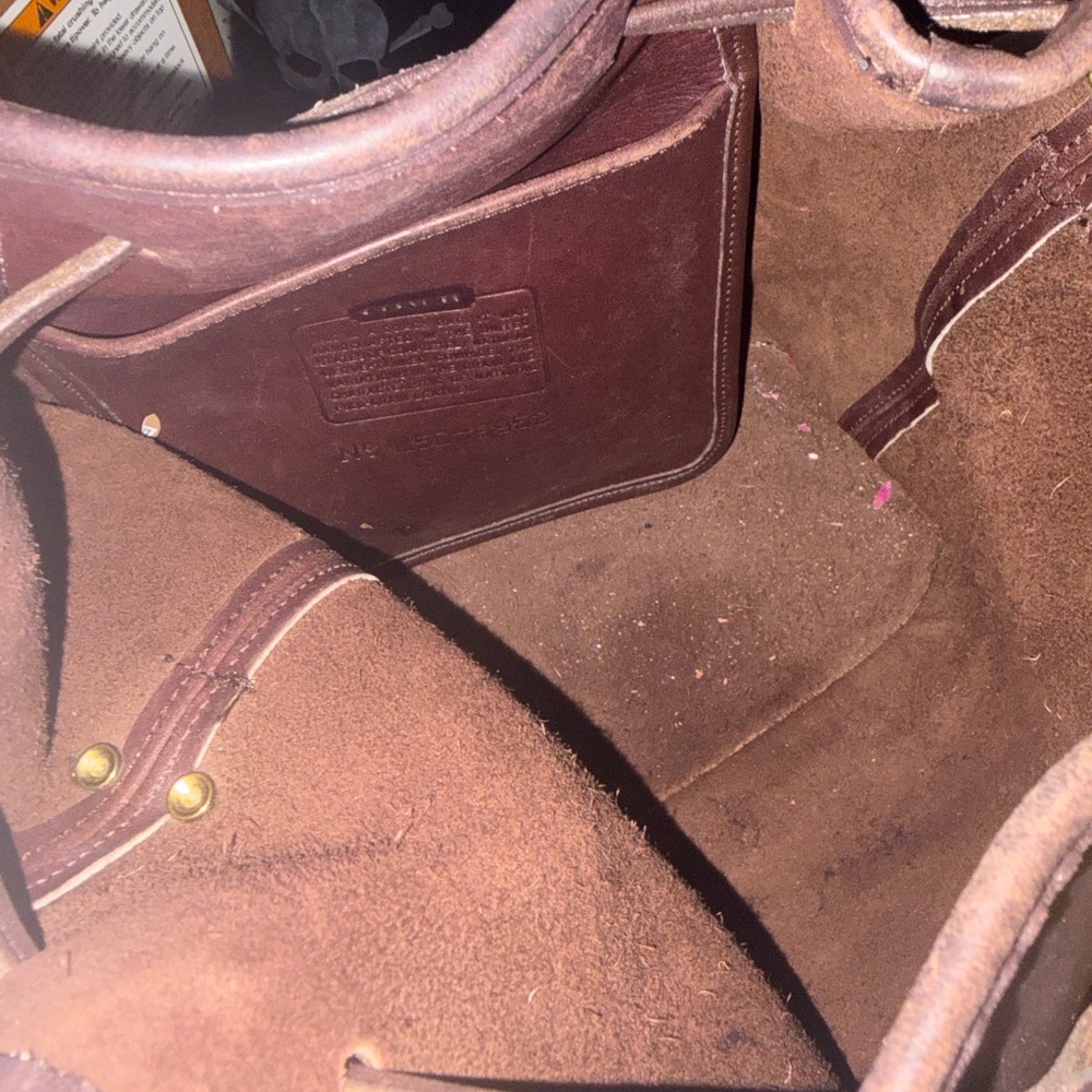 Coach Dark Brown Leather Tote - Picture 3 of 4